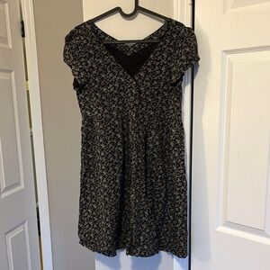 Denim & Supply Ralph Lauren Black and Cream Patterned Mini Dress